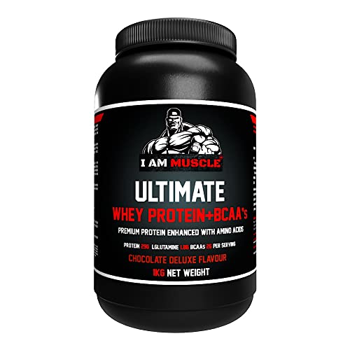 Ultimate Whey Protein + BCAA’s Powder, Premium High Protein Isolate, Enhance Lean Muscle Mass and Recovery, 1kg