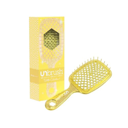 FHI HEAT UNbrush Wet & Dry Vented Detangling Hair Brush, Amber Yellow