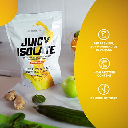 BioTechUSA Juicy Isolate | Gluten-Free, Lactose-Free, Sugar-Free | Refreshing Protein Soft Drink