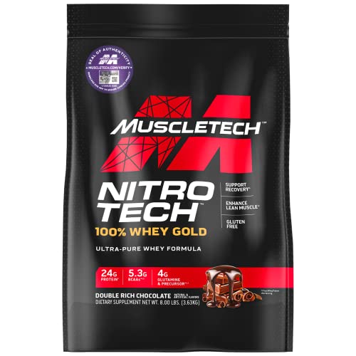 Muscletech Whey Protein Powder (Double Rich Chocolate, 8LB) - Nitro-Tech Whey Protein