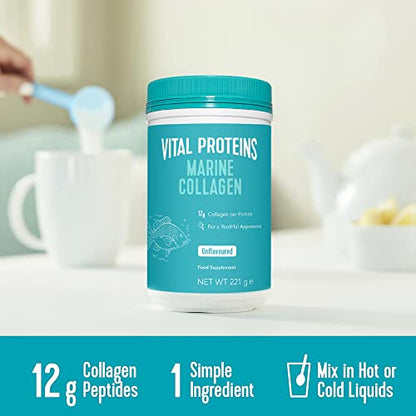 Vital Proteins Marine Collagen Peptides Powder Supplement - Hydrolyzed Collagen - 221g Canister