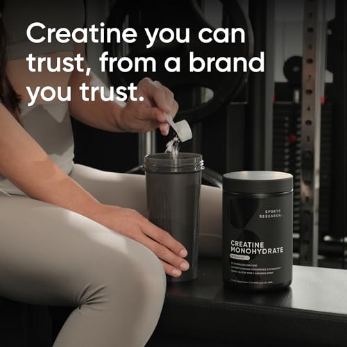 Sports Research Creatine Monohydrate - Gain Lean Muscle, Improve Performance