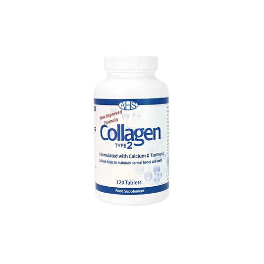 AHS Collagen Type 2 120 Tablets - 4500MG Per Day - Formulated with Calcium and Turmeric