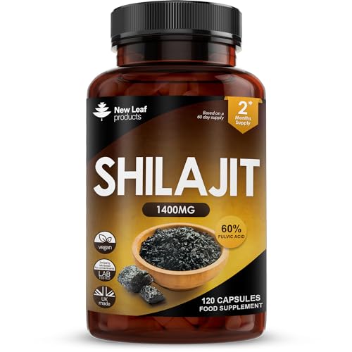 Shilajit Capsules 1400mg 60% Fulvic Acid Pure Shilajit - High Strength Himilayan Shilajit