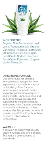 Aloe Cadabra Natural Water Based Personal Lube, Organic Lubricant for Her, Him & Couples, Unscented