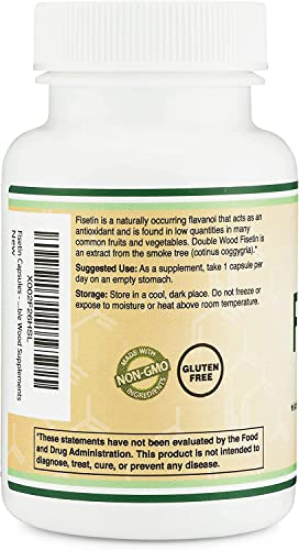 Fisetin Supplement - 100mg of Bioactive Flavnonols, 60 Count (Natural Bioflavonoid