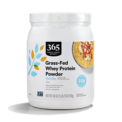 365 by Whole Foods Market, Vanilla Grass Fed Whey Protein, 18 Ounce