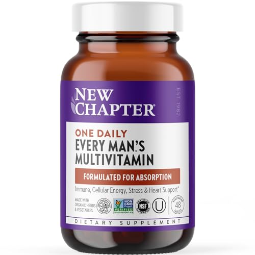 New Chapter Men's Multivitamin for Immune, Stress, Heart + Energy Support 