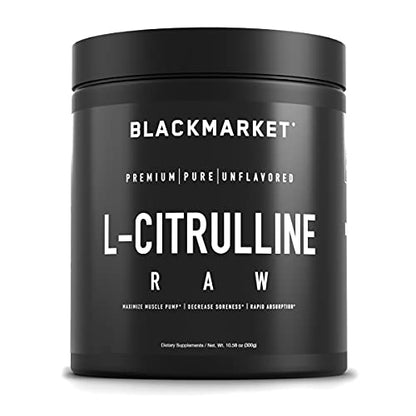 BlackMarket RAW L-Citrulline - Workout Powder Drink Mix for Men & Women, Improve Blood