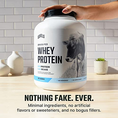 Levels Grass Fed 100% Whey Protein, No Hormones, Unflavored, 5LB