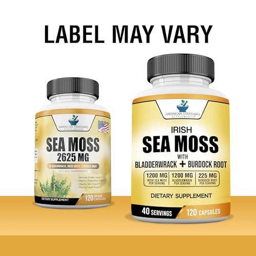 American Standard Supplements Irish Sea Moss 1200mg, Bladderwrack 1200mg