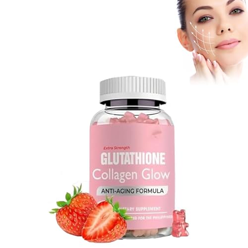 Glutathione Collagen Gummies,Glutathione Collagen Glow Gummies for Dark Spot,60 Pieces