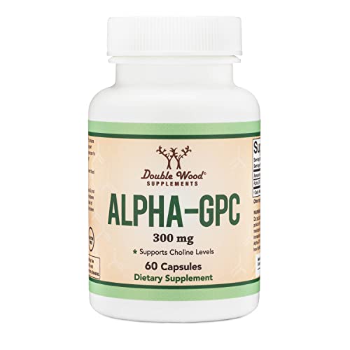 Alpha GPC Choline 600mg Capsules - Brain Support Supplement for Focus, Memory