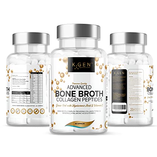 Pure Bone Broth Collagen Supplement Capsules Grass Fed Advanced Blend of Multi Collagen