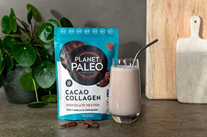 Planet PaleoCacao Collagen Powder (285g, 30 Servings) - MSC Certified, Wild Caught Marine Collagen