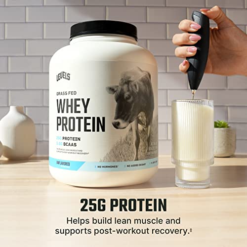 Levels Grass Fed 100% Whey Protein, No Hormones, Unflavored, 5LB