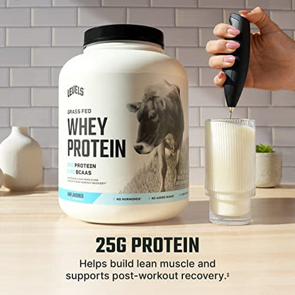 Levels Grass Fed 100% Whey Protein, No Hormones, Unflavored, 5LB