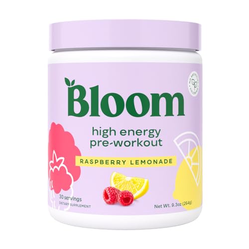 Bloom Nutrition High Energy Pre Workout Powder, Amino Energy with Beta Alanine, Ginseng