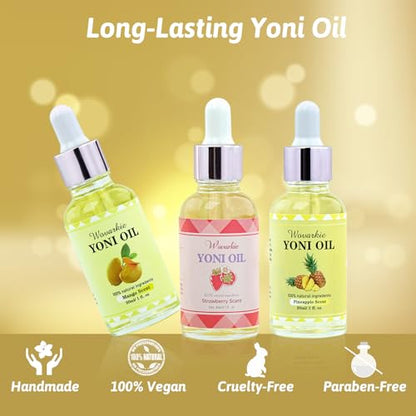 3 Packs Yoni Oil for Women, 100% Natural Feminine Oil Intimate Deodorant for Women, Eliminates Odor