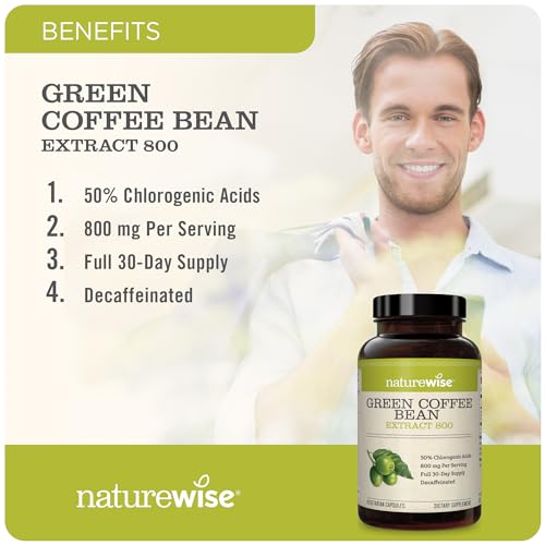 NatureWise Green Coffee Bean Extract - Pure Green Coffee Bean Capsules 800mg