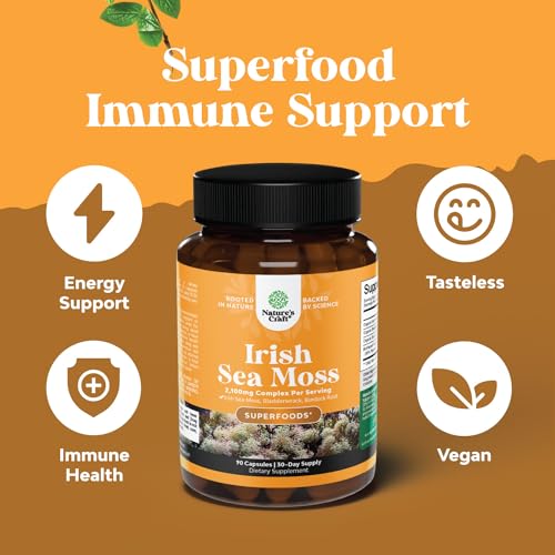 Organic Irish SeaMoss Capsules - Sea Moss and Bladderwrack Capsules with Burdock