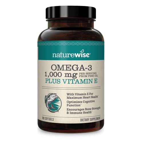 NatureWise High-Potency 1000mg Omega 3 with 600mg EPA, 400mg DHA, & Vitamin E 