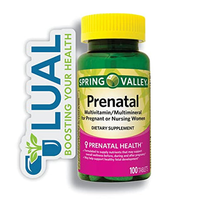 Spring Valley Prenatal Multivitamin - 100 Tablets of Essential Nutrients for You and Your Growing Baby