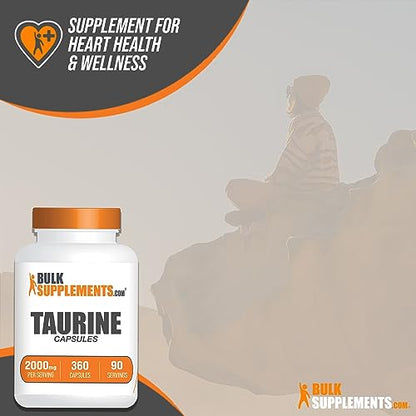 BULKSUPPLEMENTS.COM Taurine Capsules - Taurine Supplement, Taurine 2000mg