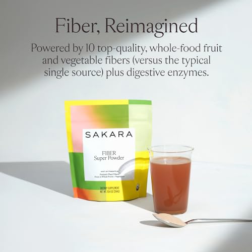 SAKARA Fiber Super Powder - Pineapple Flavor Prebiotic Fiber Powder, High Fiber