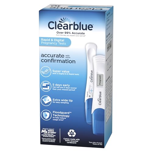 Clearblue Pregnancy Test Combo Pack, 10ct - Digital with Smart Countdown & Rapid