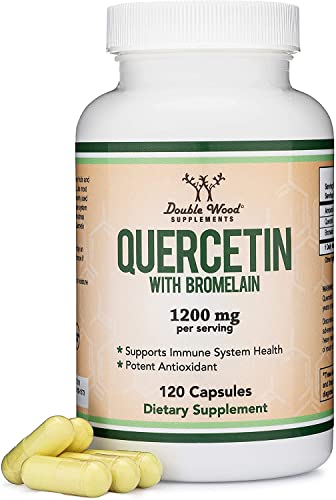 Quercetin with Bromelain - 120 Count (1,200mg Servings) Immune Health Capsules 