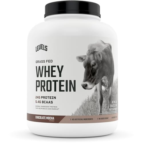 Levels Grass Fed 100% Whey Protein, No Hormones, Chocolate Mocha, 5LB