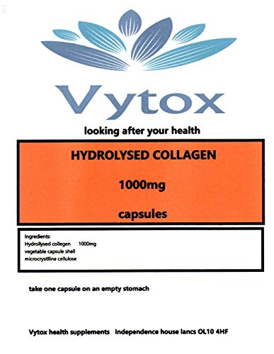 HYDROLYSED Collagen (1000MG) 365 Capsules, by vytox, Vegetarian