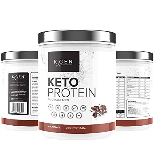 K-GEN™ Keto Collagen Protein Powder Natural Multi Collagen Chocolate Blend, Coconut MCT Vitamin C+B6