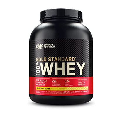 Optimum Nutrition Gold Standard 100% Whey Protein Powder, Banana Cream, 5 Pound