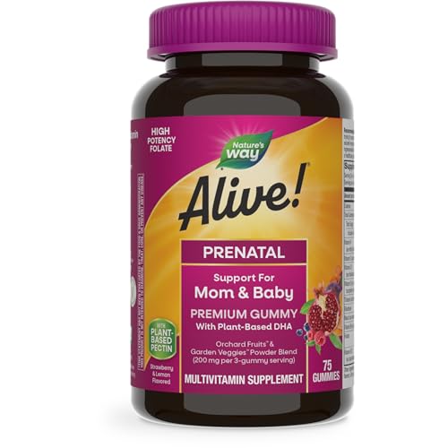 Nature's Way Alive! Complete Premium Prenatal Gummy Multivitamin, High Potency Folate