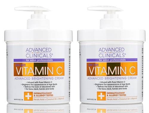 Advanced Clinicals Vitamin C Face & Body Cream Moisturizing Skin Care Lotion, Anti 