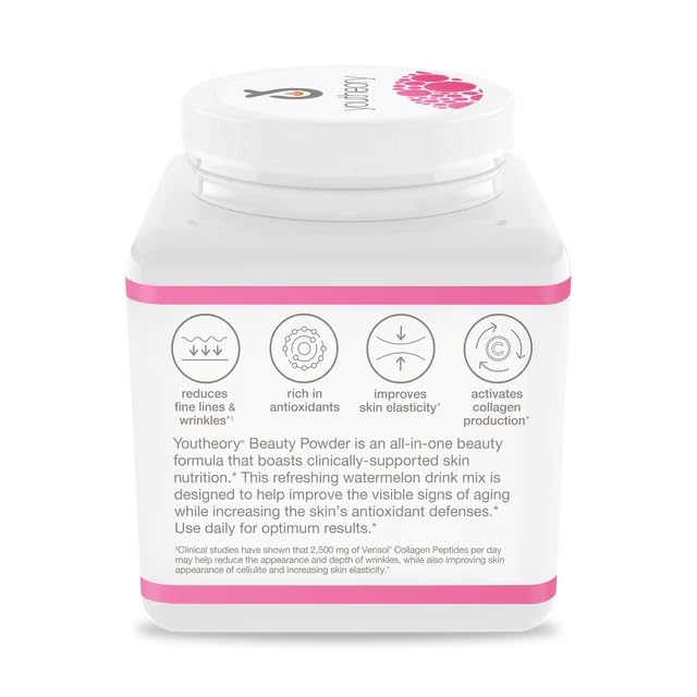 Youtheory Beauty Powder Watermelon Flavor, 21 Servings