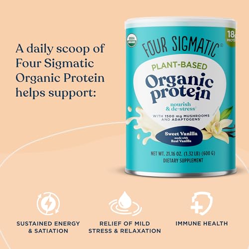 Four Sigmatic Organic Vegan Protein Powder | 18g Plant-Based Protein per Serving