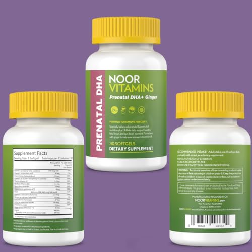 Noor Vitamins Halal Prenatal Vitamins with DHA and Folic Acid, Essential Vitamins