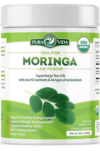 PURA VIDA MORINGA Moringa Powder Organic Single Origin - Premium 100% Leaf Powder