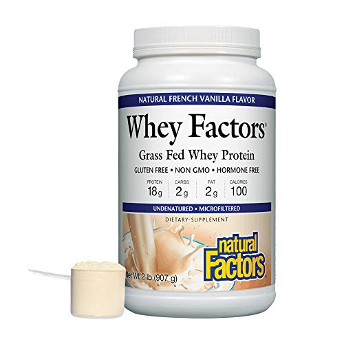 Whey Factors by Natural Factors, Grass Fed Whey Protein Concentrate, Aids Muscle 