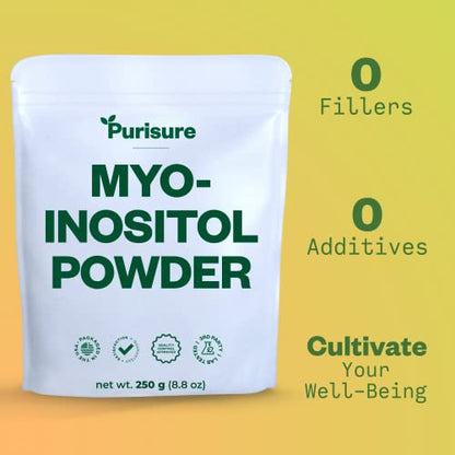 Purisure Myo-Inositol Powder, 250g, Fertility, Hormonal Balance and Ovarian Support