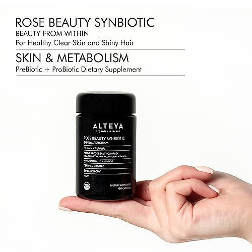 Alteya Organics Beauty Prebiotics + Probiotics and Rose Extracts, Skin Beauty from Within Supplement