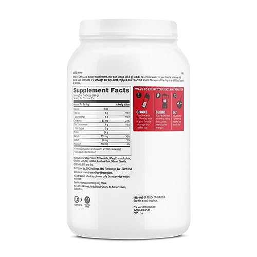 GNC Pro Performance 100% Whey Protein Powder - Unflavored, 25 Servings