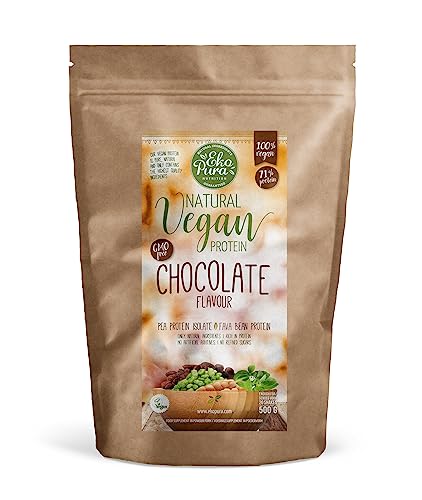 Ekopura Natural Vegan Protein - Chocolate - 500g | 76% Protein | 100% Plant-Based Ingredients