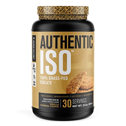 Authentic ISO Grass Fed Whey Protein Isolate Powder - Low Carb, Non-GMO Muscle 