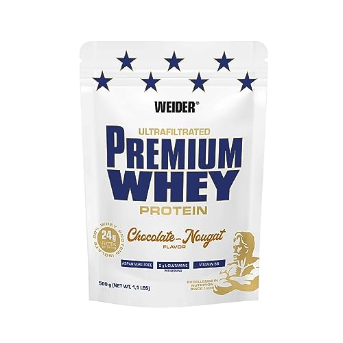 Weider Premium Whey (500g) Chocolate-Nougat Flavour. Ultrafiltrated Proteins from Whey Protein