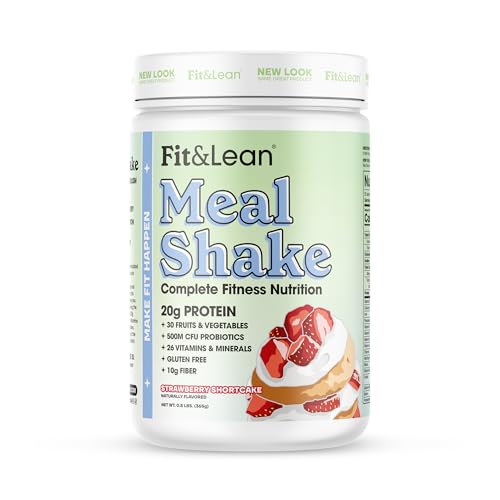 Fit & Lean Meal Shake, Fat Burning Meal Replacement, Protein, Fiber, Probiotics, Strawberry