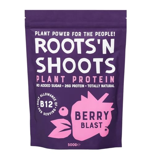 Roots 'n Shoots Vegan Protein, Shake, Berry Flavour, with Added B12, 26g Protein